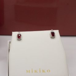 Mikiko Orecchini Punto Luce Asimmetrico Rosso