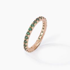 Mabina anello VERETTA rose gold e vetro smeraldo
