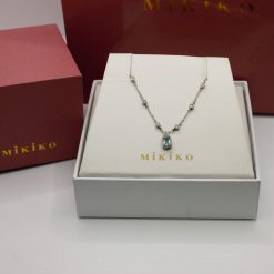 Mikiko Collana Punto Luce Asimmetrico Azzurro