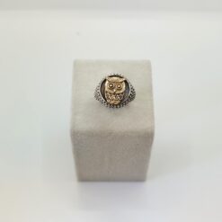 BOCCARDO GIOIELLI ANELLO CON GUFO IN ARGENTO BRUNITO