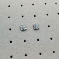 BOCCARDO GIOIELLI ORECCHINI QUADRATI CON ZIRCONI AL LOBO