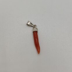 BOCCARDO GIOIELLI CIONDOLO CORNO IN CORALLO E ARGENTO