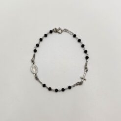BOCCARDO GIOIELLI BRACCIALE ROSARIO IN ARGENTO CON PIETRE NERE