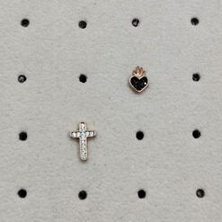 BOCCARDO GIOIELLI ORECCHINI CROCE E CUORE SACRO