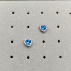 BOCCARDO GIOIELLI ORECCHINI AL LOBO CON CUORE AZZURRO