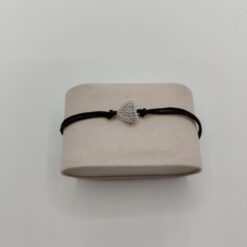 BOCCARDO GIOIELLI BRACCAILE IN ARGENTO E CERATO CON CUORE LAVORATO