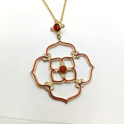 COLLANA DA DONNA IN ARGENTO CON TOPAZIO E CORNIOLA