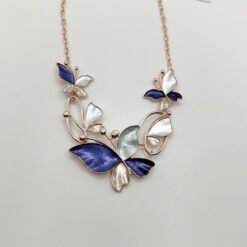 URANIA COLLANA BUTTERFLY BLU IN OTTONE