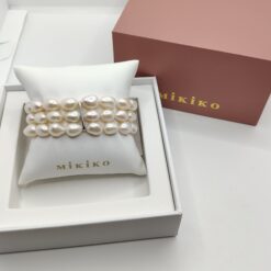 Mikiko Bracciale tre fili con perle barocche