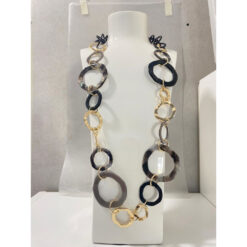 URANIA COLLANA  IN RESINA GRIGIA E NERA