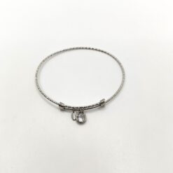 BOCAROL – bracciale rigido con zircone - bianco