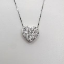 BOCCARDO GIOIELLI COLLANA A FORMA DI CUORE MINIMAL CON ZIRCONI