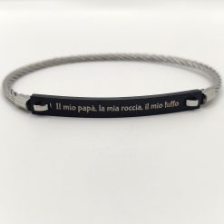 BOCCARDO GIOIELLI BRACCIALE DA UOMO IN ACCIAIO CON CENTRALE NERO PERSONALIZZATO
