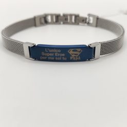 BOCCARDO GIOIELLI BRACCIALE DA UOMO IN ACCIAIO CON CENTRALE BLU