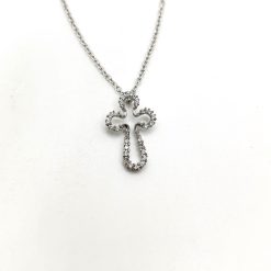 BOCCARDO GIOIELLI COLLANA CROCE ARROTONDATA CON ZIRCONI