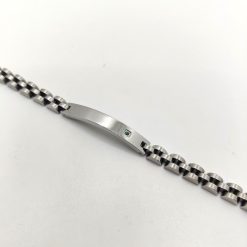 SIMPLIGOLD GIOIELLI BRACCIALE DA UOMO IN ACCIAIO E CERAMICA CON SMERALDO