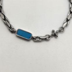 SIMPLIGOLD GIOIELLI BRACCIALE DA UOMO IN ACCIAIO E PIETRA TURCHESE