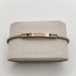 SIMPLIGOLD GIOIELLI BRACCIALE DA UOMO IN ACCIAIO CON TARGA BICOLORE
