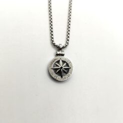 SIMPLIGOLD GIOIELLI COLLANA ROSA DEI VENTI DA UOMO IN ACCIAIO