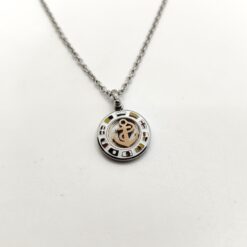 SIMPLIGOLD GIOIELLI COLLANA ANCORA DA UOMO IN ACCIAIO CON BANDIERE