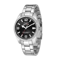 OROLOGIO SECTOR IN ACCIAIO CON QUADRANTE NERO