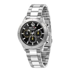OROLOGIO SECTOR IN ACCIAIO CRONOGRAFO CON QUADRANTE NERO