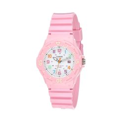 OROLOGIO CASIO DA BAMBINA IN RESINA ROSA CON QUADRANTE BIANCO E NUMERI COLORATI