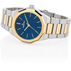 OROLOGIO HOOPS IN ACCIAIO CON QUADRANTE BLU E ORO GIALLO