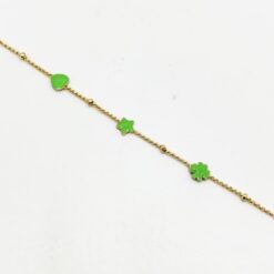 URANIA BRACCIALE DA BAMBINO IN ARGENTO CON CUORE STELLA E QUADRIFOGLIO