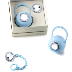 CAMILLETTI SCATOLA PORTACIUCCIO E PINSA AZZURRO CON CUORICINI