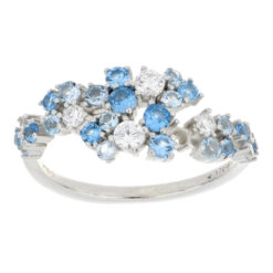 URANIA ANELLO COLLEZIONE MADRID CON ZIRCONI AZZURRI IN ARGENTO 925