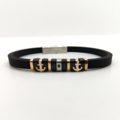 SIMPLIGOLD BRACCIALE DA UOMO IN ACCIAIO E CAUCCIU’